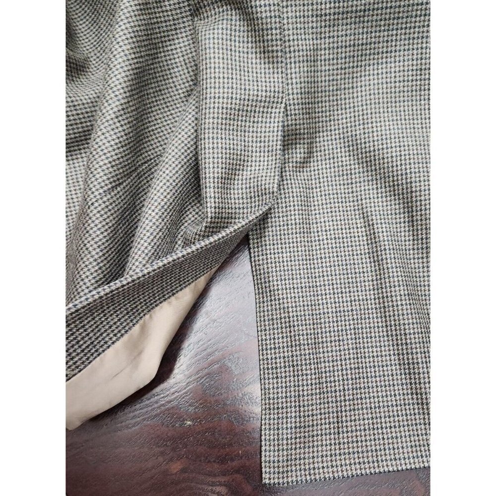 Ralph Lauren Mens Blazer Jacket Single Breasted 42R Houndstooth Brown Silk Blend - Picture 16 of 16